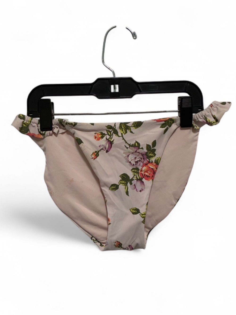 Aerie Pink Floral Ruffle Trim Swim Bikini Bottom